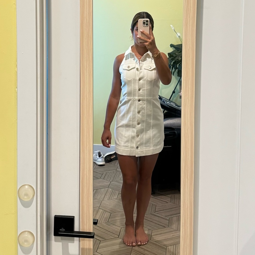 Brand new white jean dress Alice & Olivia size 8
